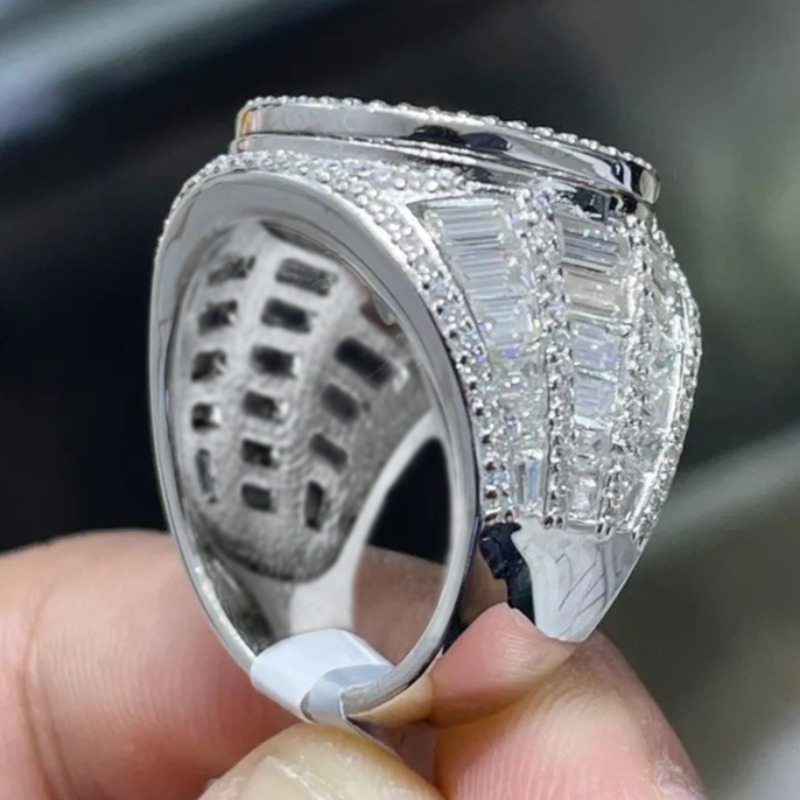 Luxury Full Pave Shiny Zirconia Wide Ring, Elegant